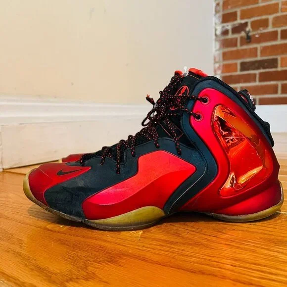 2014 PreOwned Nike Lil Penny Posite University Red Black Men Shoes - Picture 8 of 16